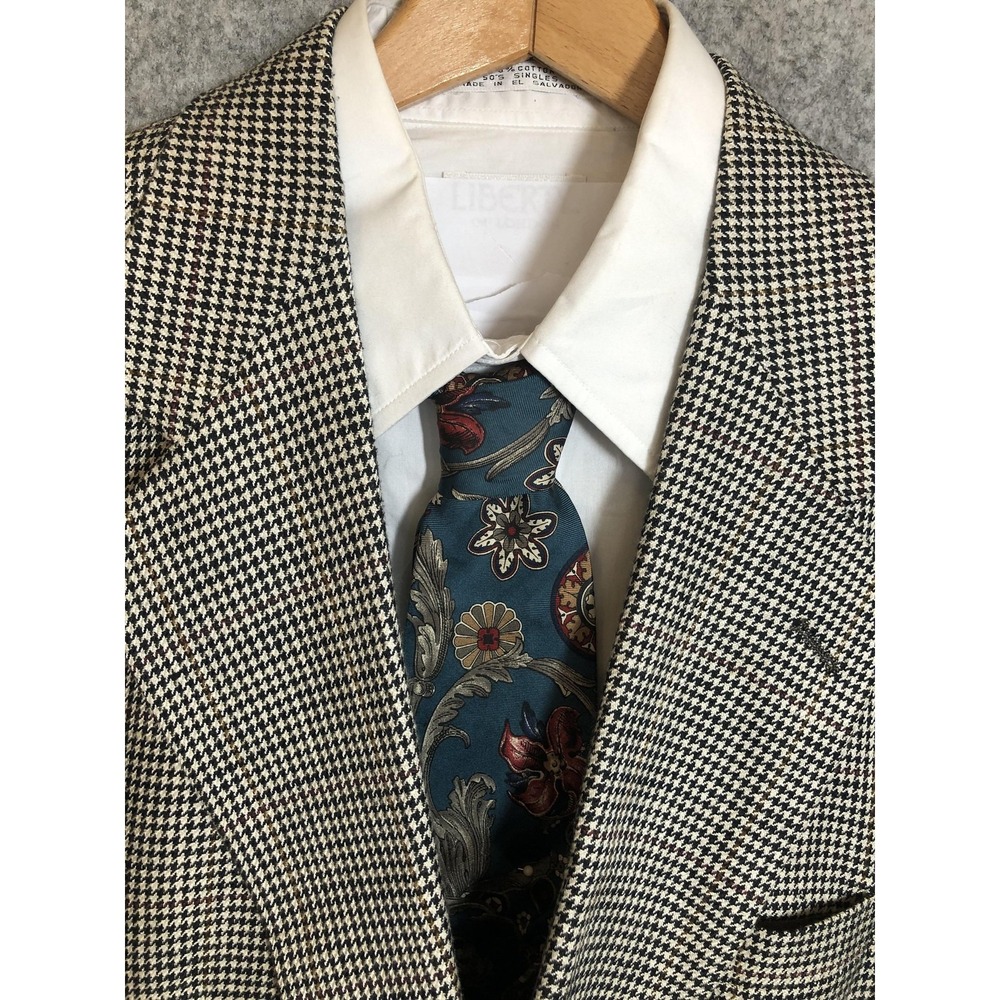 Vintage Palm Beach Blazer Mens 42 Gray Check Tweed Sport Coat Jacket USA